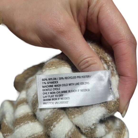 Ava & Viv long sleeve v neck tan and white striped sweater, size 1x - Picture 4 of 5